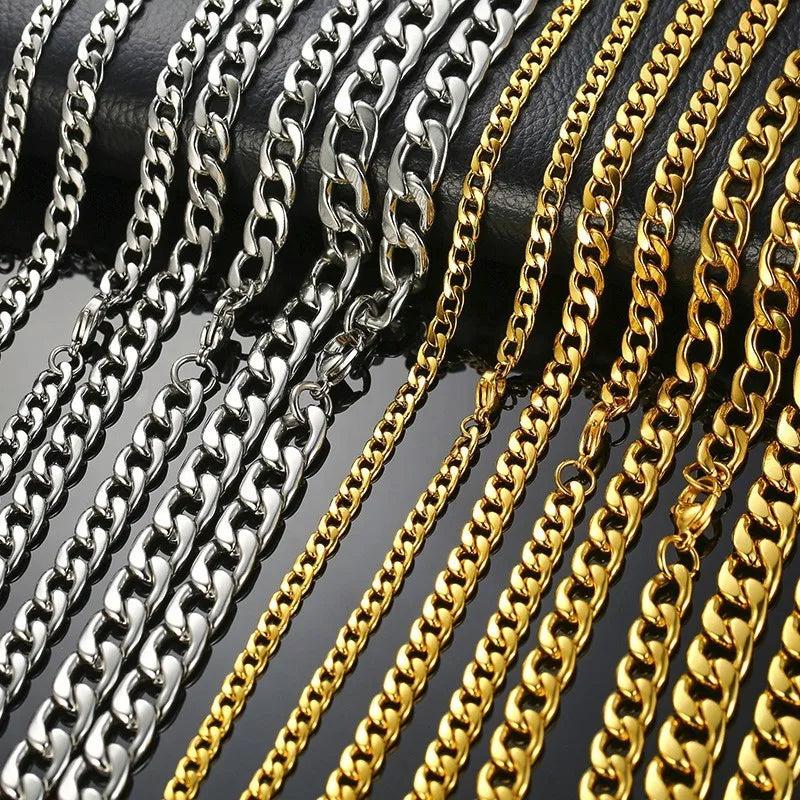 KOtik Men's Necklace Miami Cuban Link Chain Stainless Steel