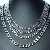 KOtik Men's Necklace Miami Cuban Link Chain Stainless Steel