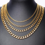 KOtik Men's Necklace Miami Cuban Link Chain Stainless Steel