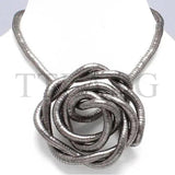 8mm Silver Gun-Black Plated Bendable Snake Necklace