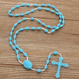 10pcs Bright Hot Cross Rosary Plastic Necklace