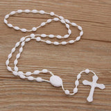 10pcs Bright Hot Cross Rosary Plastic Necklace