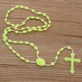 10pcs Bright Hot Cross Rosary Plastic Necklace