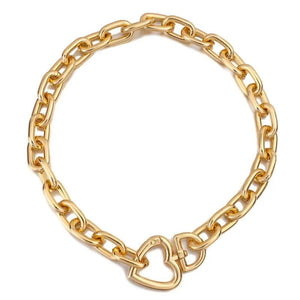 Heart Choker Pendant Necklace Vintage Jewelry Women