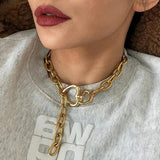 Heart Choker Pendant Necklace Vintage Jewelry Women