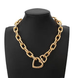 Heart Choker Pendant Necklace Vintage Jewelry Women