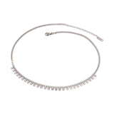 Women's Silver Heart Tassel Choker Necklace