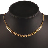 Women's Silver Heart Tassel Choker Necklace