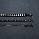 Punk Vintage Men Necklace Stainless Steel Cuban Link Chain Silver Male Jewelry