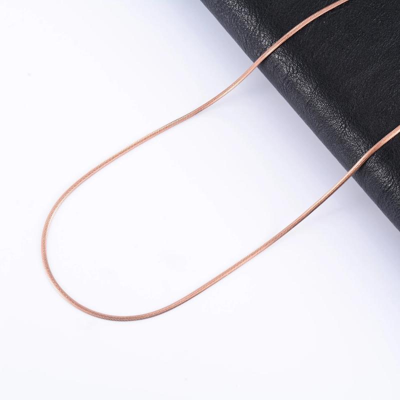 Stainless Steel Snake Chain Necklace Rose Plated Choker