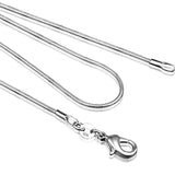 10pcs 1MM Silver Plated Snake Chain Necklaces 16-24 Inches Bulk