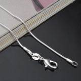 10pcs 1MM Silver Plated Snake Chain Necklaces 16-24 Inches Bulk