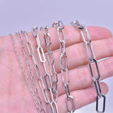 1 Meter Stainless Steel Square Paper Clip Chain Cords DIY Necklaces