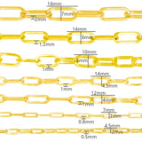 1 Meter Stainless Steel Square Paper Clip Chain Cords DIY Necklaces