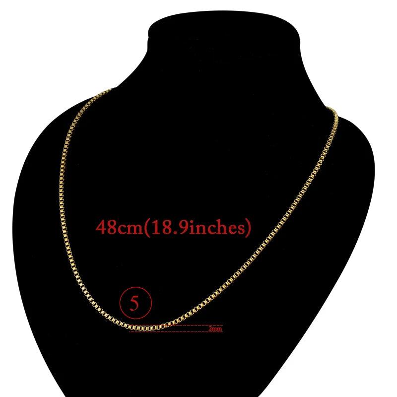 2MM Mini Two Tone Stainless Steel Chain Necklace For Women