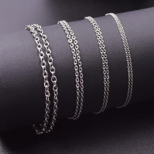 Stainless Steel Chain Necklace for Men Women 40-90cm Choker Jewelry