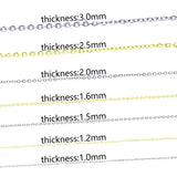 Stainless Steel Chain Necklace for Men Women 40-90cm Choker Jewelry
