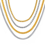 24 inch Stainless Steel Snake Necklace with Stamp Chain