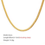 24 inch Stainless Steel Snake Necklace with Stamp Chain