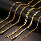 24 inch Stainless Steel Snake Necklace with Stamp Chain