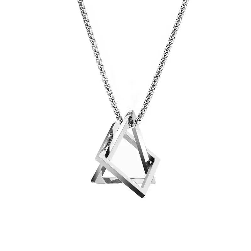 Interlocking Chain Pendant Necklace for Men Women