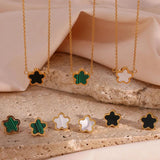 Stainless Steel Fritillaria Plant Necklace Earrings Set