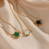 Stainless Steel Fritillaria Plant Necklace Earrings Set