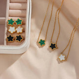Stainless Steel Fritillaria Plant Necklace Earrings Set