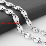7/9/11mm Coffee Bean Chain Necklace