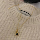 LOVE Heart Sweater Necklace Vintage Clavicle Chain Jewelry
