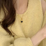 LOVE Heart Sweater Necklace Vintage Clavicle Chain Jewelry