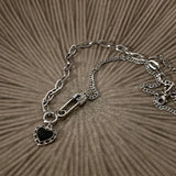 LOVE Heart Sweater Necklace Sparkling Zircons Wedding Accessories