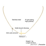 Delicate Petite Sideway Cross Necklace Women