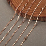 Thin Necklace Women Girls 585 Rose Herringbone Cuban Chain 2mm 3mm