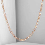 Thin Necklace Women Girls 585 Rose Herringbone Cuban Chain 2mm 3mm
