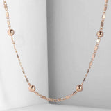 Thin Necklace Women Girls 585 Rose Herringbone Cuban Chain 2mm 3mm