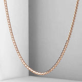 Thin Necklace Women Girls 585 Rose Herringbone Cuban Chain 2mm 3mm