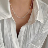 Minimalist Silver Chain Necklace for Women