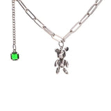 Silver Necklace Little Bear for Women Funny Personality Creative Birthday Jewelr