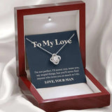 Customized I Love You Necklace Gift for Wife in Wood LED Box