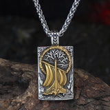 Viking Valhalla Necklace Stainless Steel Yggdrasil Tree Nordic Jewelry