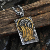 Viking Valhalla Necklace Stainless Steel Yggdrasil Tree Nordic Jewelry