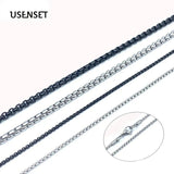 Stainless Steel Box Chain Necklace Charm Jewelry Pendant 45-75CM