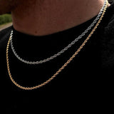 3MM Stainless Steel Men Rope Chain Necklace Jewelry Gift