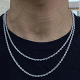 3MM Stainless Steel Men Rope Chain Necklace Jewelry Gift