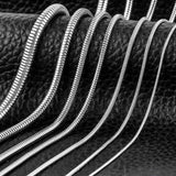 3Pcs Unisex Stainless Steel Snake Chain Necklace 0.9-4.2mm Never Turn Off