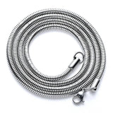 3Pcs Unisex Stainless Steel Snake Chain Necklace 0.9-4.2mm Never Turn Off