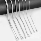 3Pcs Unisex Stainless Steel Snake Chain Necklace 0.9-4.2mm Never Turn Off
