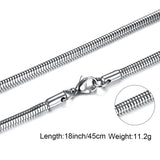 3Pcs Unisex Stainless Steel Snake Chain Necklace 0.9-4.2mm Never Turn Off