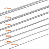 3Pcs Unisex Stainless Steel Snake Chain Necklace 0.9-4.2mm Never Turn Off